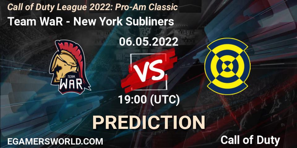 Team WaR contre New York Subliners : prédiction de match. 06.05.22. Call of Duty, Call of Duty League 2022: Pro-Am Classic