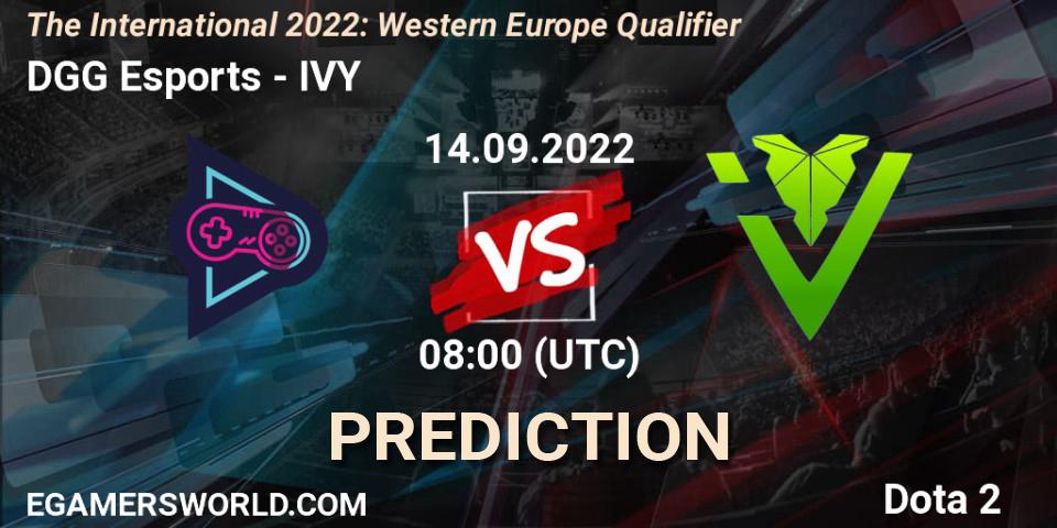 DGG Esports contre IVY : prédiction de match. 14.09.2022 at 08:01. Dota 2, The International 2022: Western Europe Qualifier