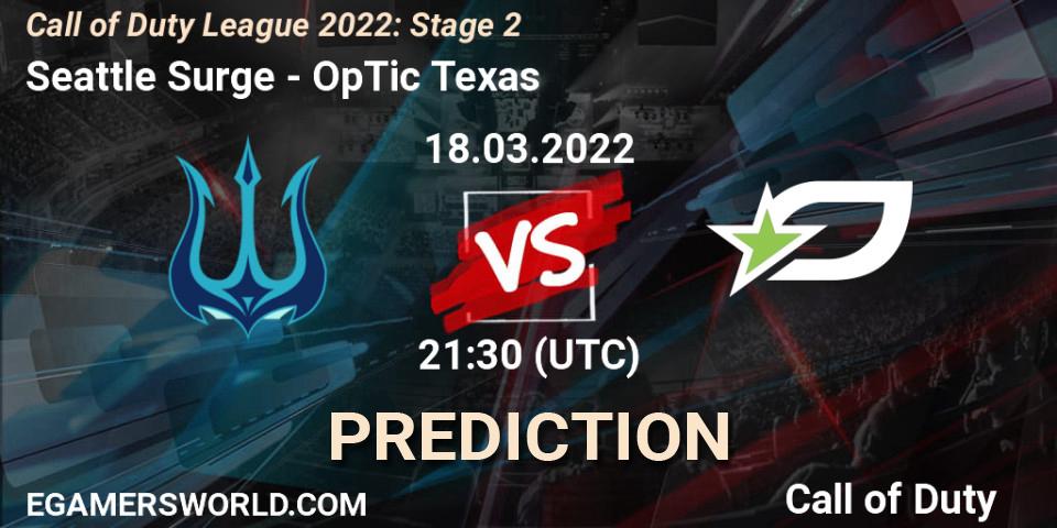 Seattle Surge contre OpTic Texas : prédiction de match. 18.03.2022 at 20:30. Call of Duty, Call of Duty League 2022: Stage 2