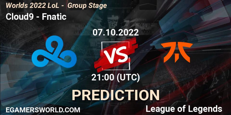 Cloud9 contre Fnatic : prédiction de match. 07.10.22. LoL, Worlds 2022 LoL - Group Stage