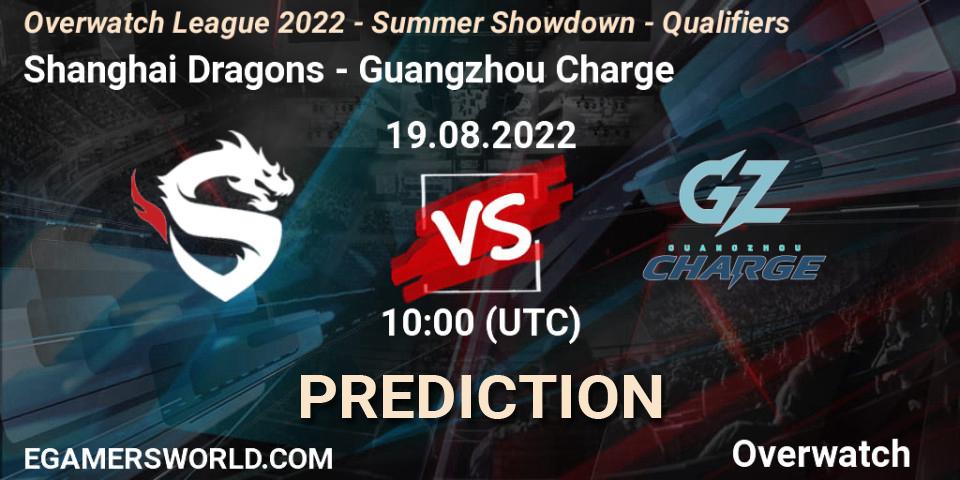 Shanghai Dragons contre Guangzhou Charge : prédiction de match. 19.08.2022 at 10:00. Overwatch, Overwatch League 2022 - Summer Showdown - Qualifiers