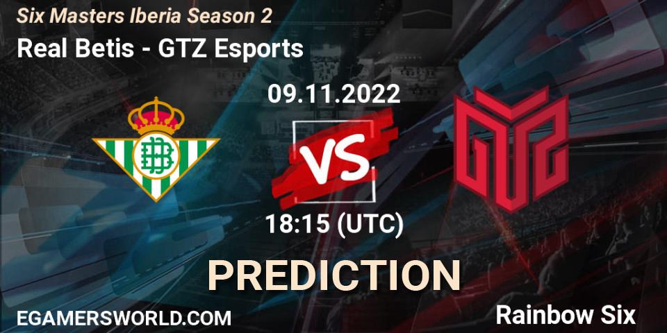 Real Betis contre GTZ Esports : prédiction de match. 09.11.2022 at 18:15. Rainbow Six, Six Masters Iberia Season 2