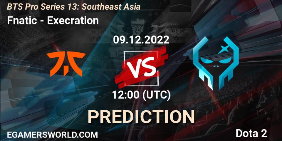 Fnatic contre Execration : prédiction de match. 09.12.22. Dota 2, BTS Pro Series 13: Southeast Asia