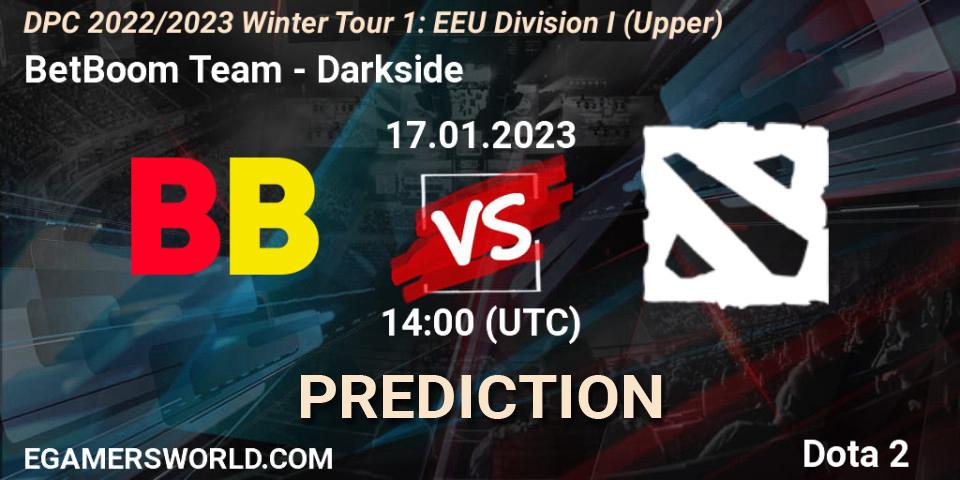 BetBoom Team contre Darkside : prédiction de match. 17.01.23. Dota 2, DPC 2022/2023 Winter Tour 1: EEU Division I (Upper)
