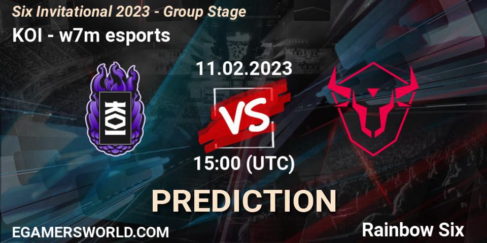 KOI contre w7m esports : prédiction de match. 11.02.23. Rainbow Six, Six Invitational 2023 - Group Stage