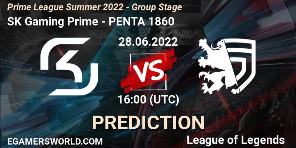 SK Gaming Prime contre PENTA 1860 : prédiction de match. 28.06.2022 at 16:00. LoL, Prime League Summer 2022 - Group Stage