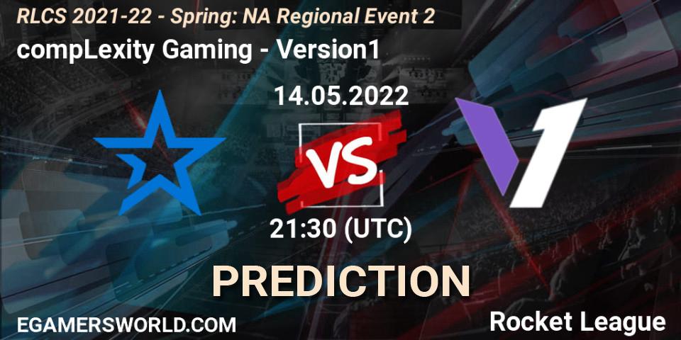 compLexity Gaming contre Version1 : prédiction de match. 14.05.22. Rocket League, RLCS 2021-22 - Spring: NA Regional Event 2