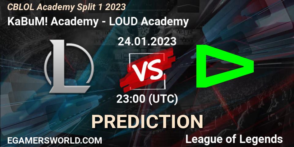 KaBuM! Academy contre LOUD Academy : prédiction de match. 24.01.2023 at 23:00. LoL, CBLOL Academy Split 1 2023