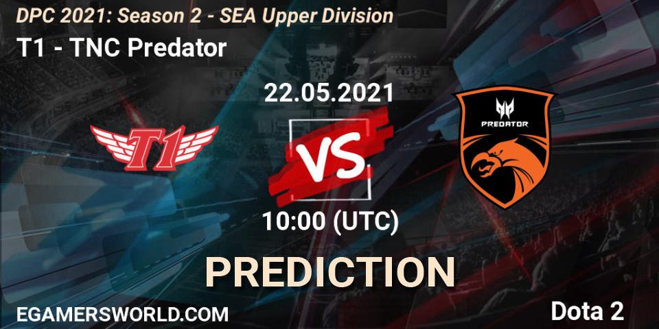 T1 contre TNC Predator : prédiction de match. 22.05.2021 at 09:37. Dota 2, DPC 2021: Season 2 - SEA Upper Division