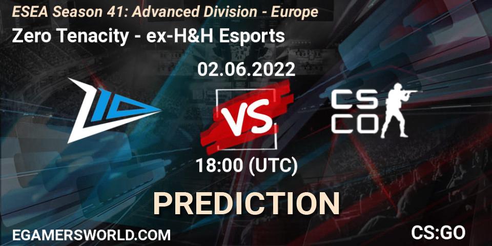Zero Tenacity contre ex-H&H Esports : prédiction de match. 02.06.2022 at 18:00. Counter-Strike (CS2), ESEA Season 41: Advanced Division - Europe