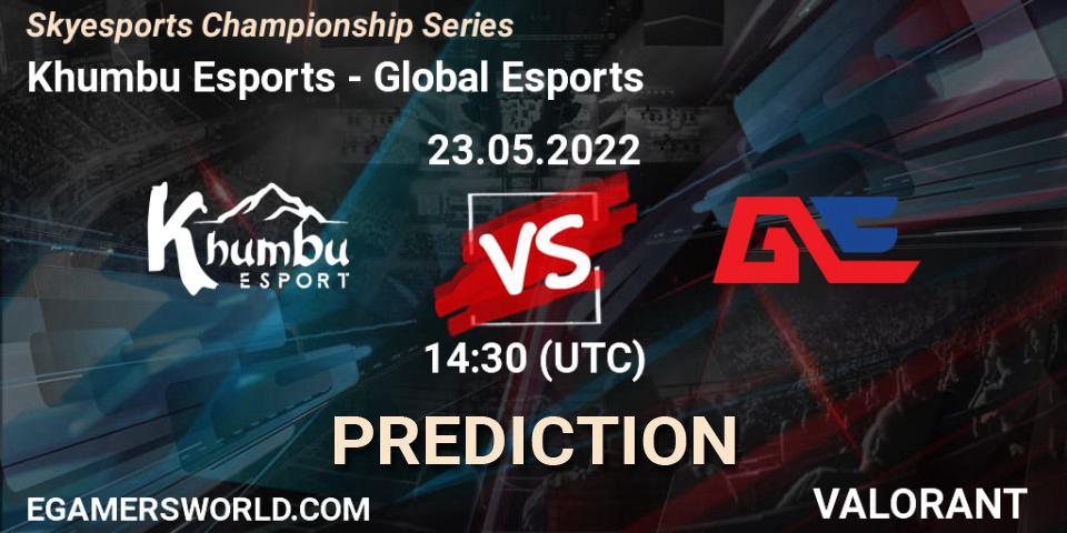Khumbu Esports contre Global Esports : prédiction de match. 23.05.2022 at 14:30. VALORANT, Skyesports Championship Series