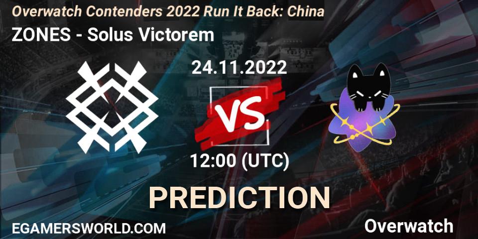 ZONES contre Solus Victorem : prédiction de match. 24.11.22. Overwatch, Overwatch Contenders 2022 Run It Back: China