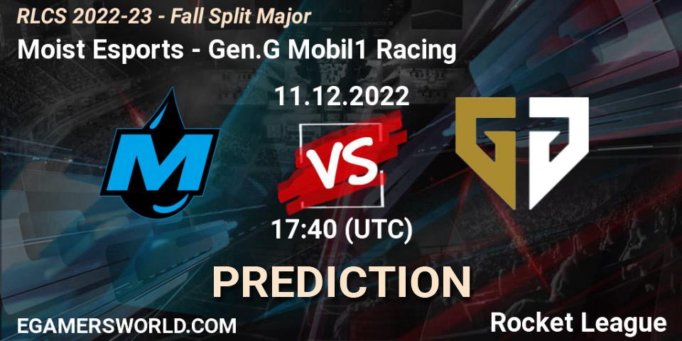 Moist Esports contre Gen.G Mobil1 Racing : prédiction de match. 11.12.2022 at 17:45. Rocket League, RLCS 2022-23 - Fall Split Major