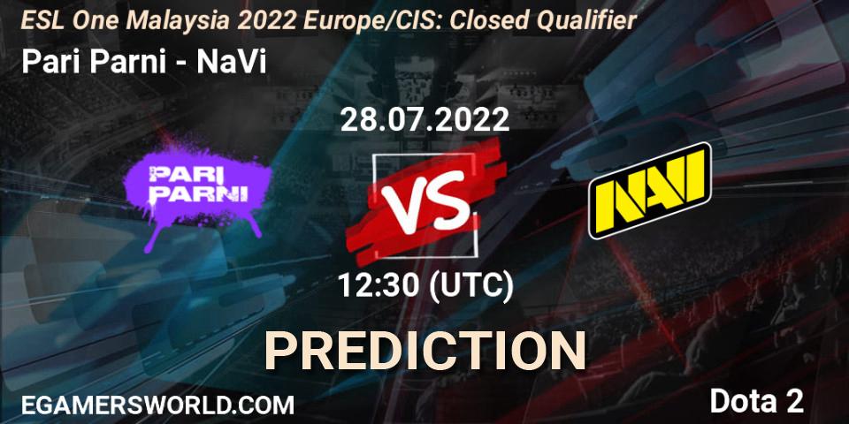 Pari Parni contre NaVi : prédiction de match. 28.07.2022 at 12:34. Dota 2, ESL One Malaysia 2022 Europe/CIS: Closed Qualifier
