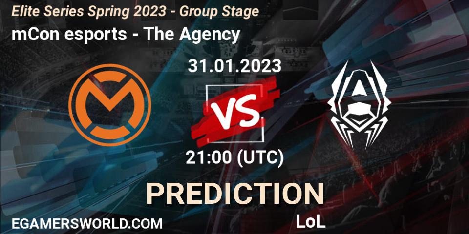 mCon esports contre The Agency : prédiction de match. 31.01.23. LoL, Elite Series Spring 2023 - Group Stage
