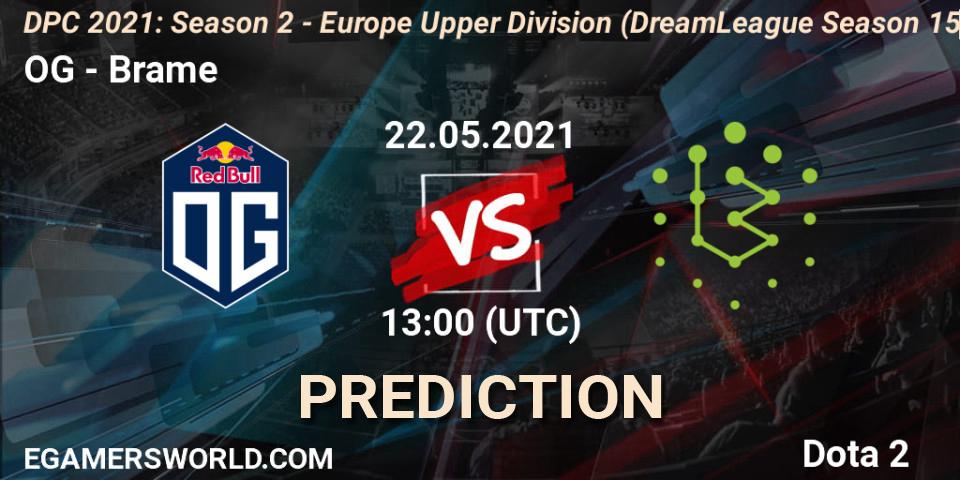 OG contre Brame : prédiction de match. 22.05.2021 at 12:56. Dota 2, DPC 2021: Season 2 - Europe Upper Division (DreamLeague Season 15)