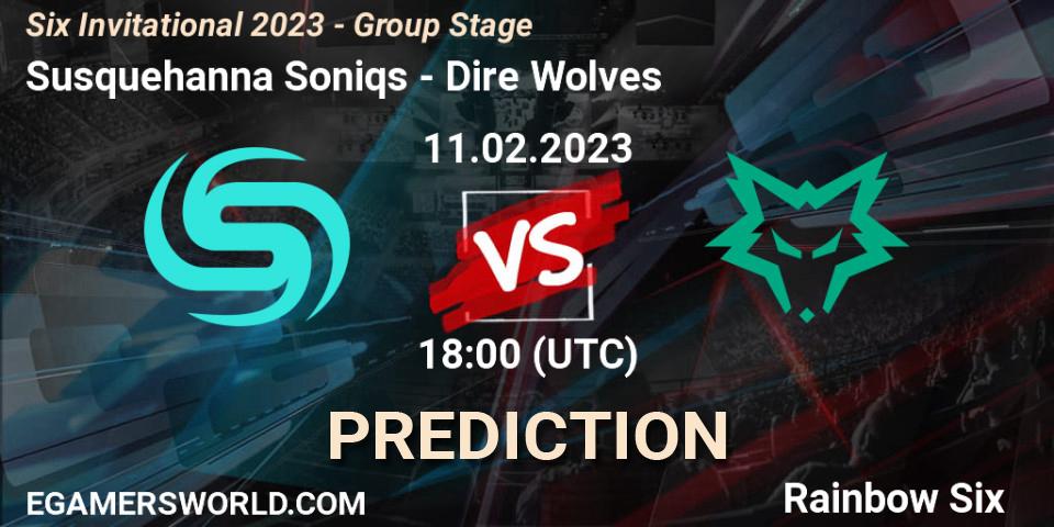 Susquehanna Soniqs contre Dire Wolves : prédiction de match. 11.02.23. Rainbow Six, Six Invitational 2023 - Group Stage