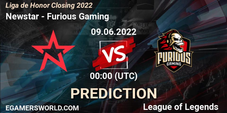 Newstar contre Furious Gaming : prédiction de match. 09.06.2022 at 00:00. LoL, Liga de Honor Closing 2022