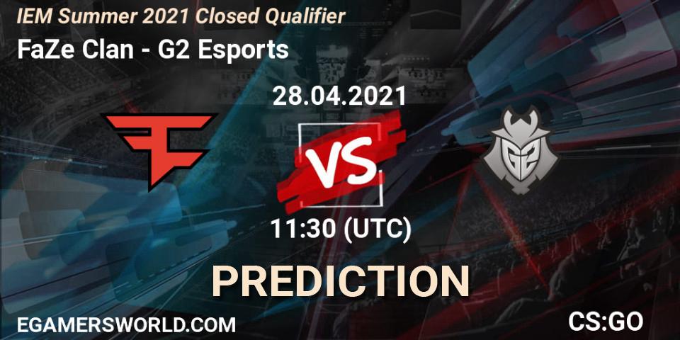 FaZe Clan contre G2 Esports : prédiction de match. 28.04.2021 at 11:30. Counter-Strike (CS2), IEM Summer 2021 Closed Qualifier