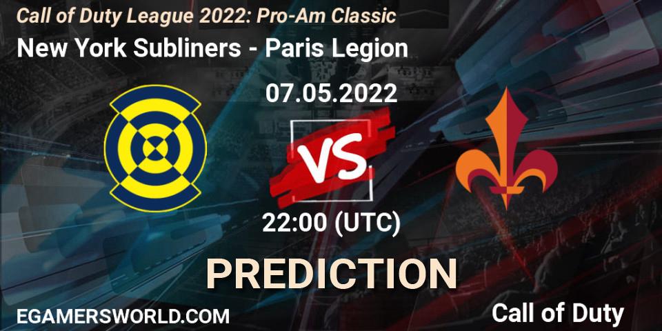 New York Subliners contre Paris Legion : prédiction de match. 07.05.2022 at 19:00. Call of Duty, Call of Duty League 2022: Pro-Am Classic