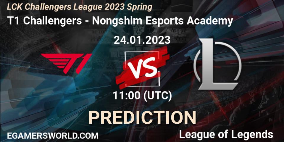 T1 Challengers contre Nongshim Esports Academy : prédiction de match. 24.01.2023 at 11:00. LoL, LCK Challengers League 2023 Spring