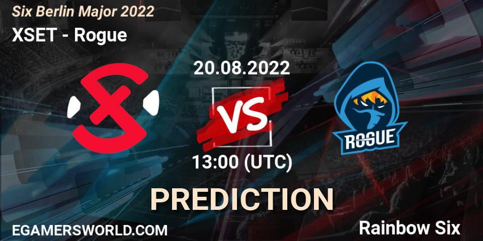 XSET contre Rogue : prédiction de match. 20.08.2022 at 13:00. Rainbow Six, Six Berlin Major 2022