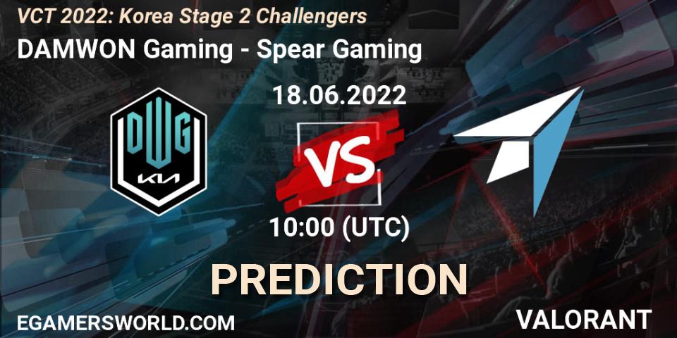 DAMWON Gaming contre Spear Gaming : prédiction de match. 18.06.2022 at 10:50. VALORANT, VCT 2022: Korea Stage 2 Challengers