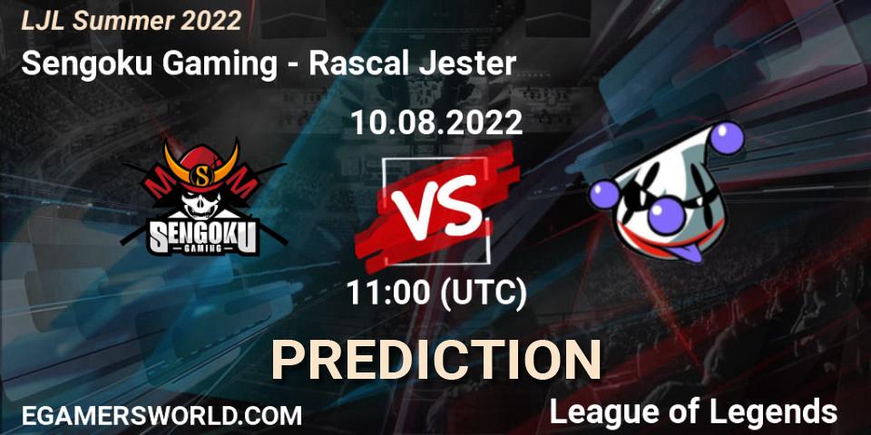 Sengoku Gaming contre Rascal Jester : prédiction de match. 10.08.22. LoL, LJL Summer 2022