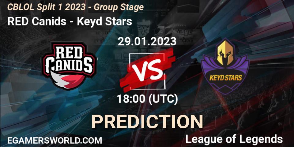 RED Canids contre Keyd Stars : prédiction de match. 29.01.23. LoL, CBLOL Split 1 2023 - Group Stage