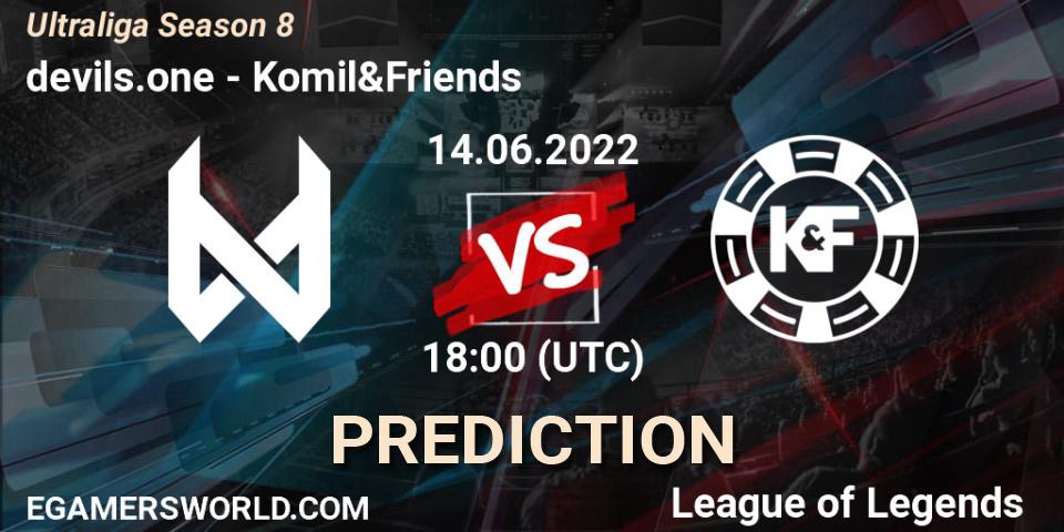 devils.one contre Komil&Friends : prédiction de match. 14.06.2022 at 18:00. LoL, Ultraliga Season 8