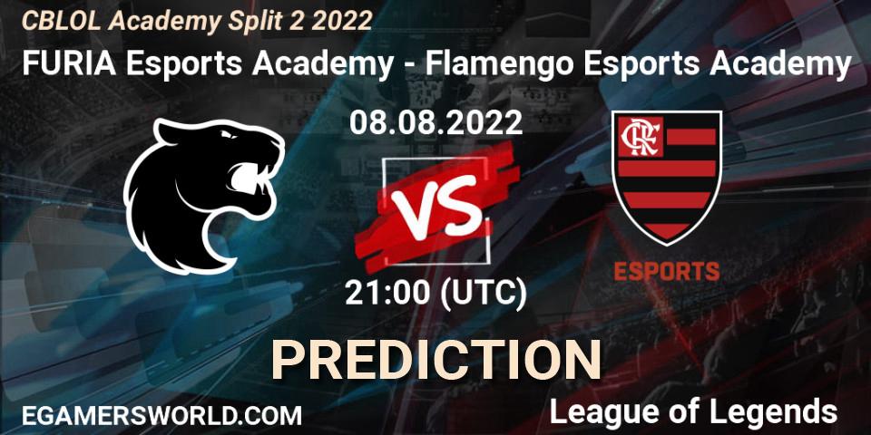 FURIA Esports Academy contre Flamengo Esports Academy : prédiction de match. 08.08.2022 at 21:00. LoL, CBLOL Academy Split 2 2022