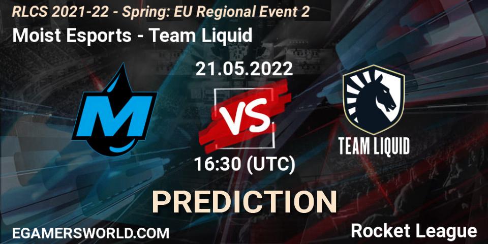 Moist Esports contre Team Liquid : prédiction de match. 21.05.2022 at 16:30. Rocket League, RLCS 2021-22 - Spring: EU Regional Event 2