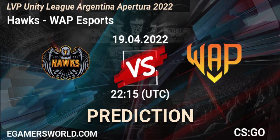 Hawks contre WAP Esports : prédiction de match. 03.05.22. CS2 (CS:GO), LVP Unity League Argentina Apertura 2022