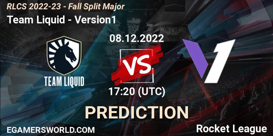 Team Liquid contre Version1 : prédiction de match. 08.12.2022 at 17:20. Rocket League, RLCS 2022-23 - Fall Split Major