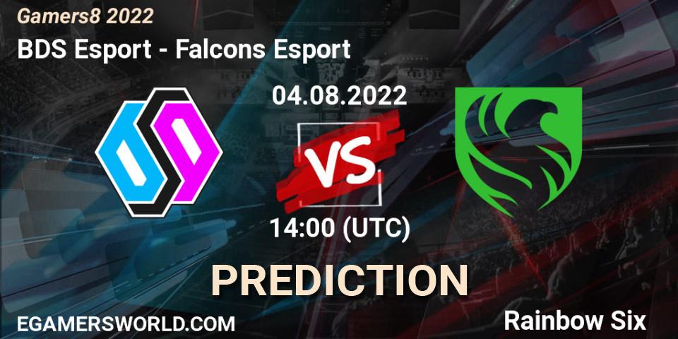 BDS Esport contre Falcons Esport : prédiction de match. 04.08.2022 at 14:00. Rainbow Six, Gamers8 2022