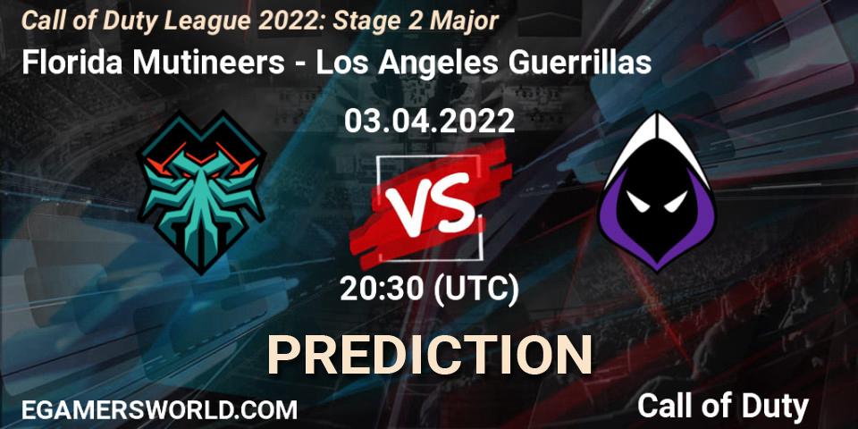 Florida Mutineers contre Los Angeles Guerrillas : prédiction de match. 03.04.2022 at 20:30. Call of Duty, Call of Duty League 2022: Stage 2 Major
