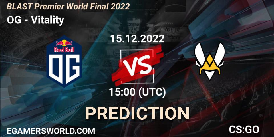 OG contre Vitality : prédiction de match. 15.12.22. CS2 (CS:GO), BLAST Premier World Final 2022
