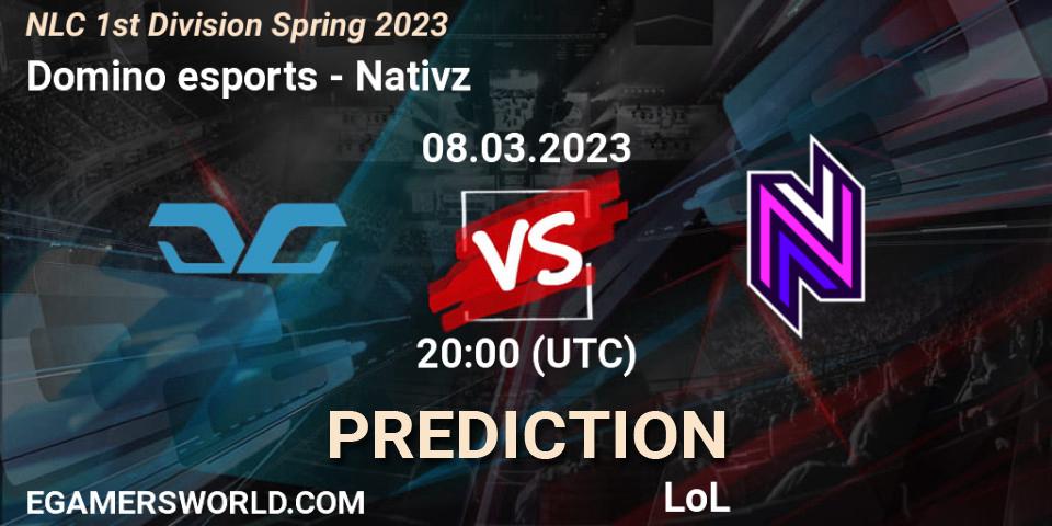 Domino esports contre Nativz : prédiction de match. 14.02.23. LoL, NLC 1st Division Spring 2023