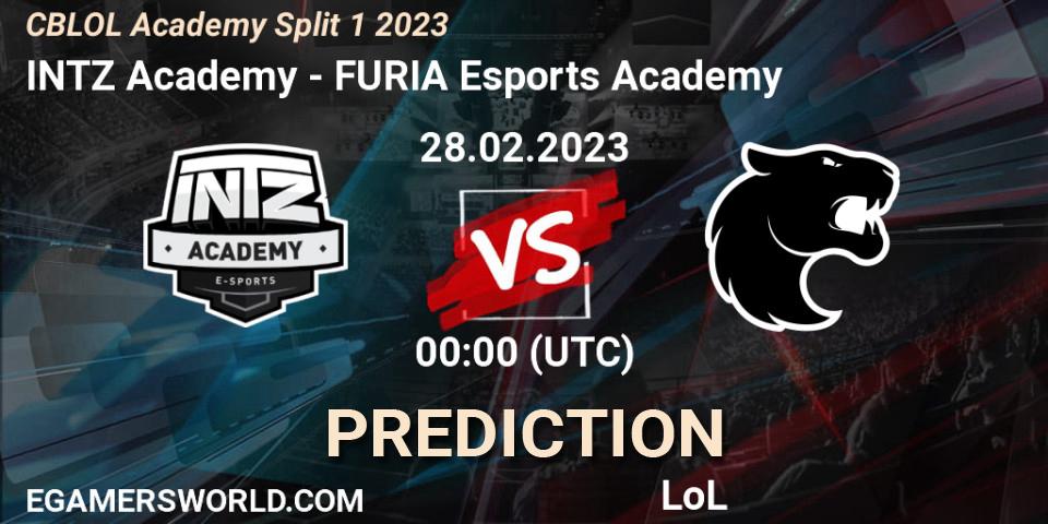 INTZ Academy contre FURIA Esports Academy : prédiction de match. 28.02.2023 at 00:00. LoL, CBLOL Academy Split 1 2023