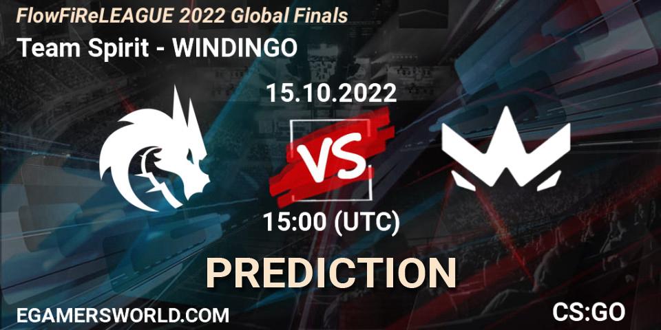 Team Spirit contre WINDINGO : prédiction de match. 15.10.22. CS2 (CS:GO), FlowFiReLEAGUE 2022 Global Finals