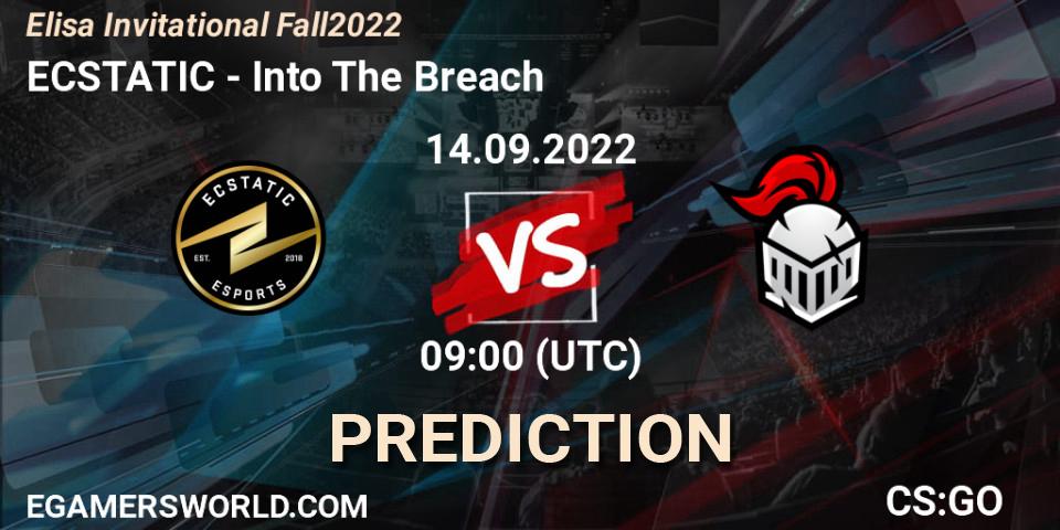 ECSTATIC contre Into The Breach : prédiction de match. 14.09.2022 at 09:00. Counter-Strike (CS2), Elisa Invitational Fall 2022