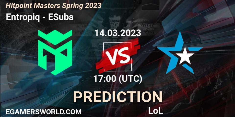 Entropiq contre ESuba : prédiction de match. 17.02.23. LoL, Hitpoint Masters Spring 2023