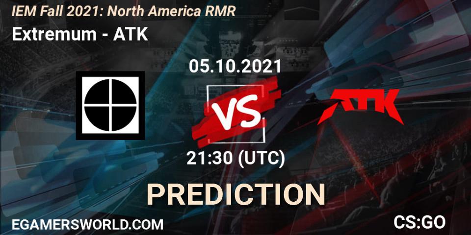 Extremum contre ATK : prédiction de match. 05.10.21. CS2 (CS:GO), IEM Fall 2021: North America RMR