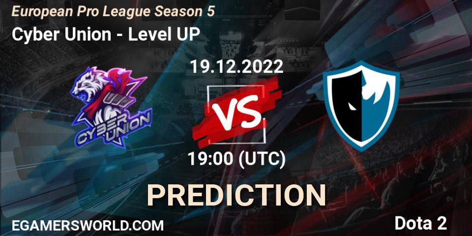 Cyber Union contre Level UP : prédiction de match. 21.12.2022 at 14:16. Dota 2, European Pro League Season 5