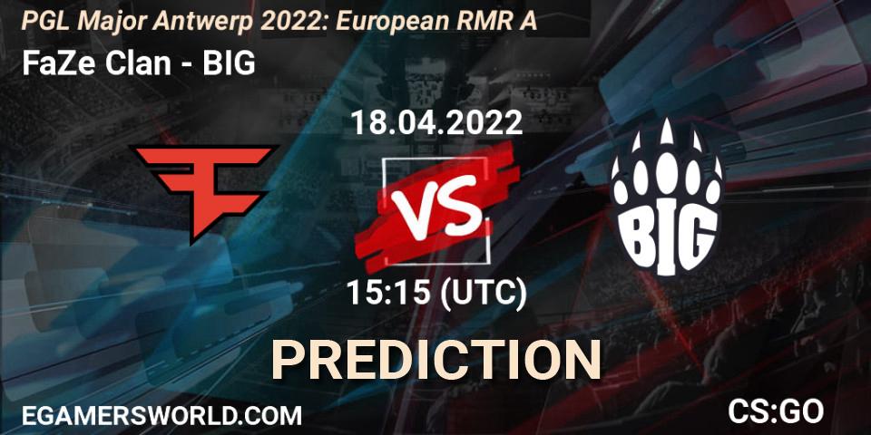 FaZe Clan contre BIG : prédiction de match. 18.04.22. CS2 (CS:GO), PGL Major Antwerp 2022: European RMR A