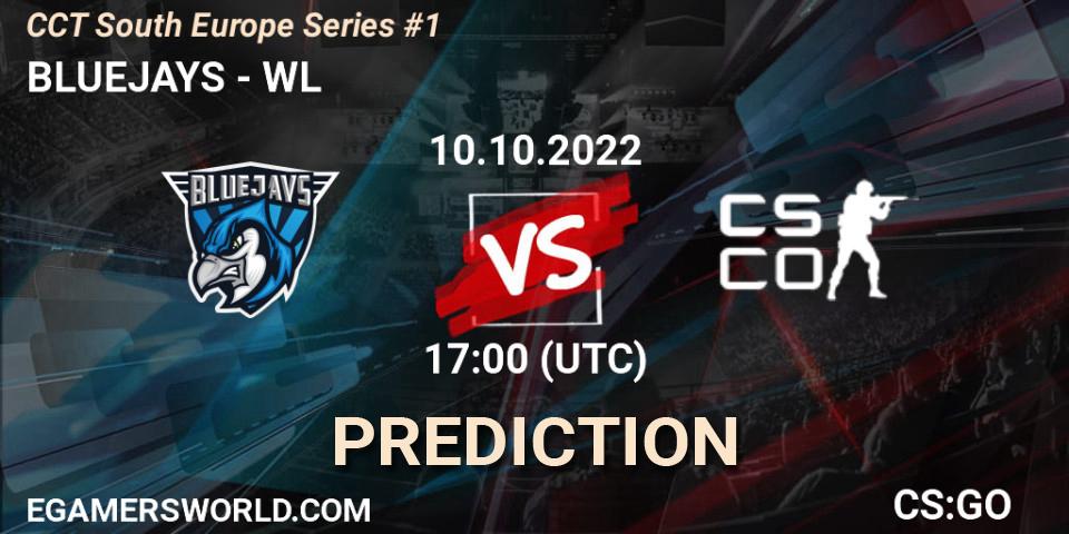 BLUEJAYS contre WLGaming Esports : prédiction de match. 10.10.22. CS2 (CS:GO), CCT South Europe Series #1