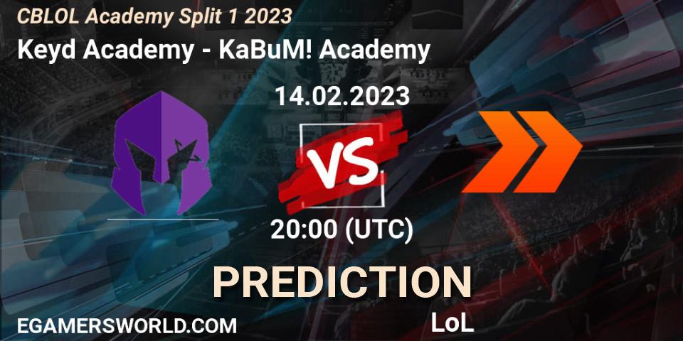 Keyd Academy contre KaBuM! Academy : prédiction de match. 14.02.2023 at 20:00. LoL, CBLOL Academy Split 1 2023
