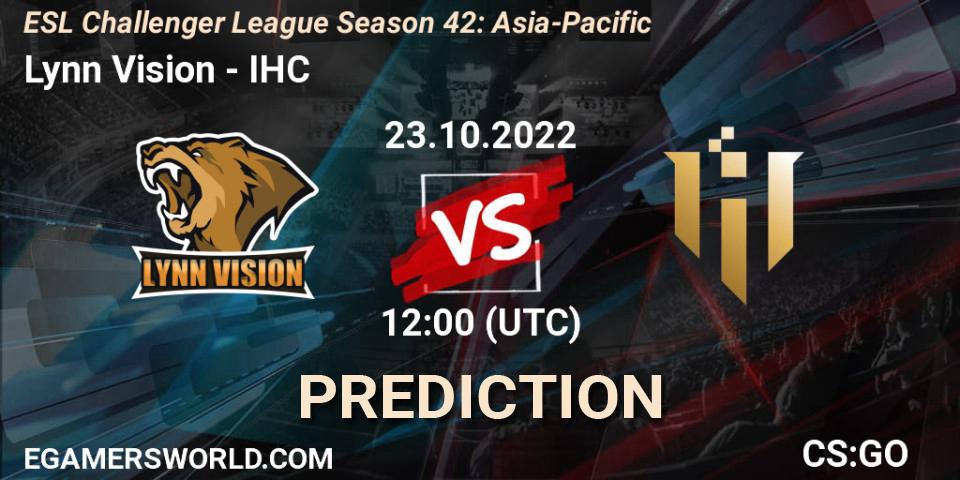 Lynn Vision contre IHC : prédiction de match. 23.10.22. CS2 (CS:GO), ESL Challenger League Season 42: Asia-Pacific