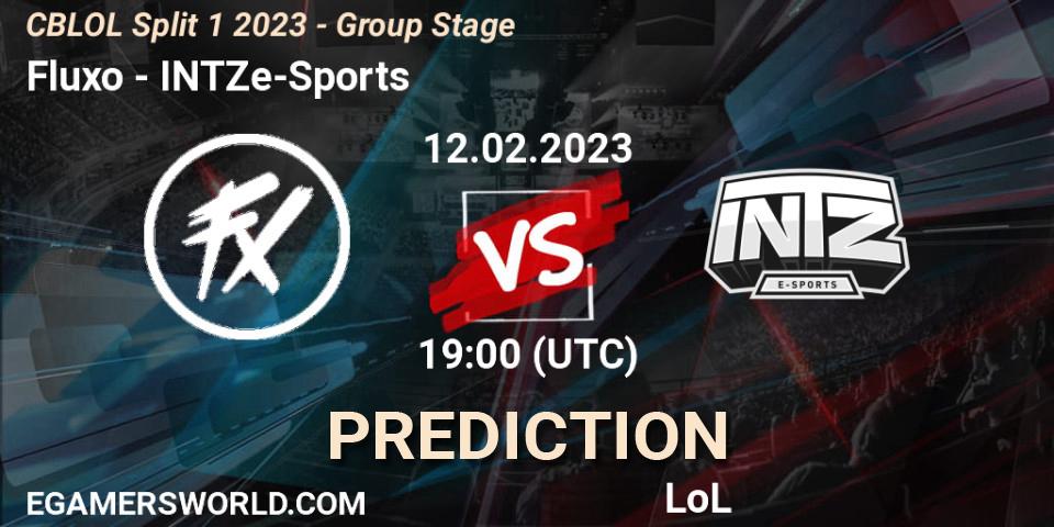 Fluxo contre INTZ e-Sports : prédiction de match. 12.02.2023 at 19:00. LoL, CBLOL Split 1 2023 - Group Stage