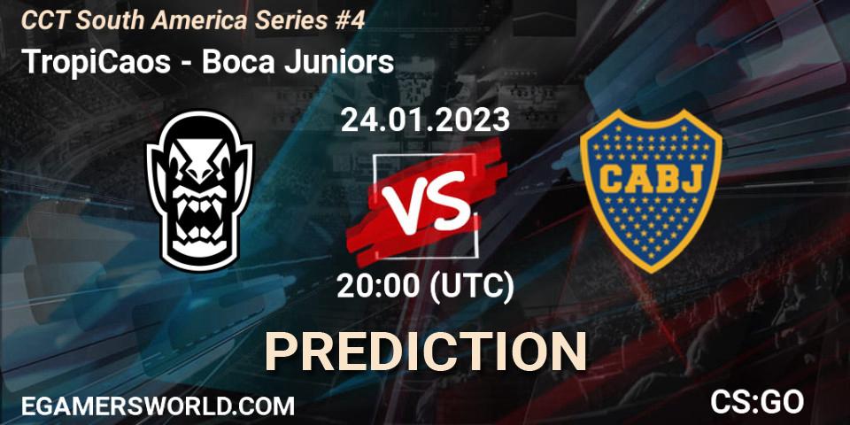 TropiCaos contre Boca Juniors : prédiction de match. 24.01.2023 at 20:00. Counter-Strike (CS2), CCT South America Series #4